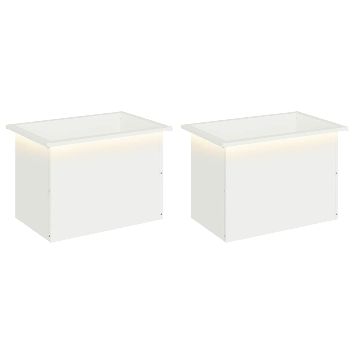 Garden Planter with LED 2 pcs White 40 x 60 x 40 cm Steel