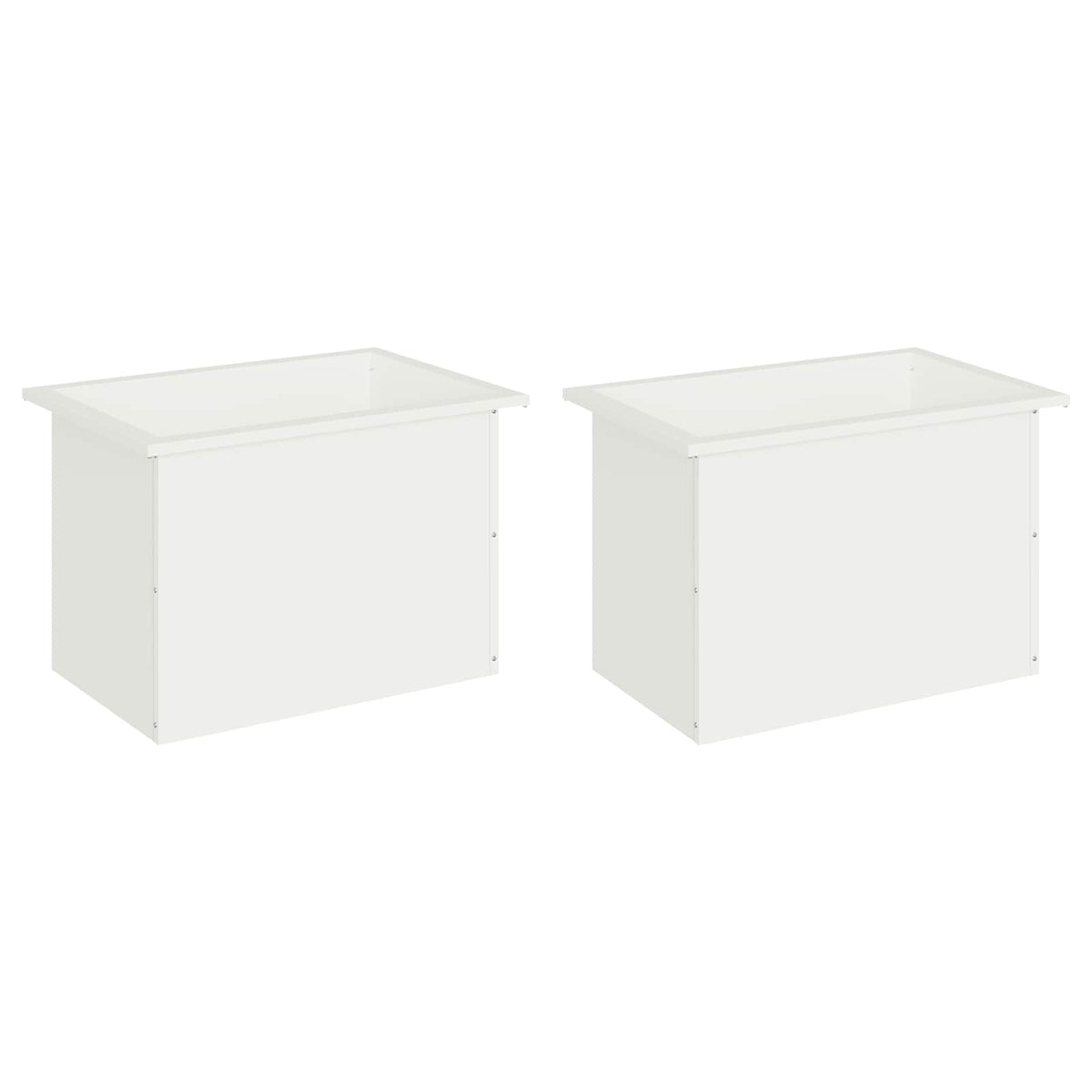 Garden Planter with LED 2 pcs White 40 x 60 x 40 cm Steel