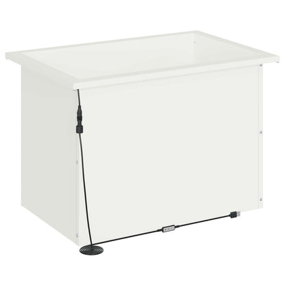 Garden Planter with LED 2 pcs White 40 x 60 x 40 cm Steel