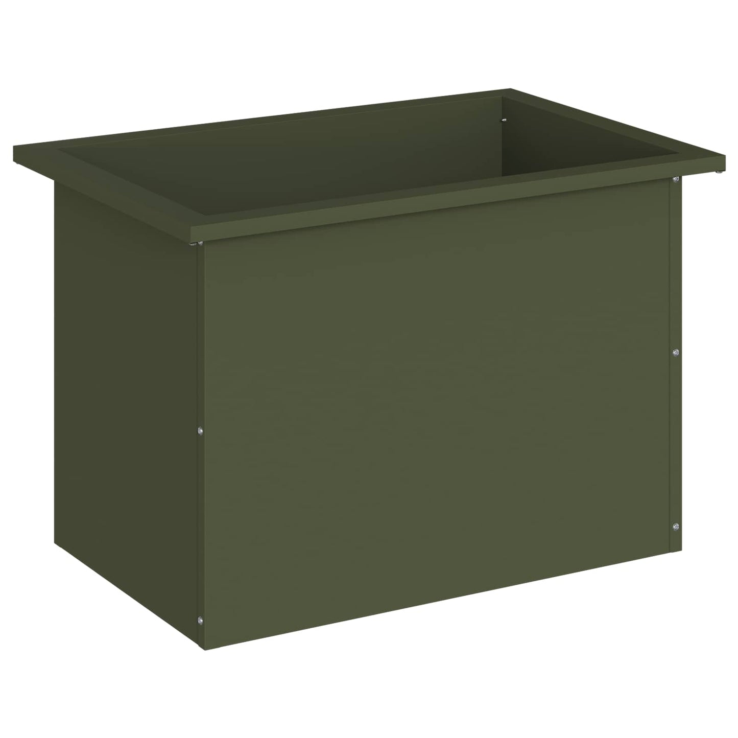 Garden Planter with LED Olive Green 40 x 60 x 40 cm Steel