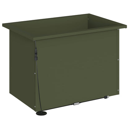 Garden Planter with LED Olive Green 40 x 60 x 40 cm Steel