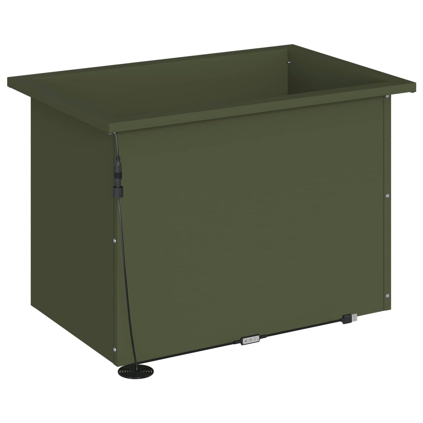 Garden Planter with LED 2 pcs Olive Green 40 x 60 x 40 cm Steel