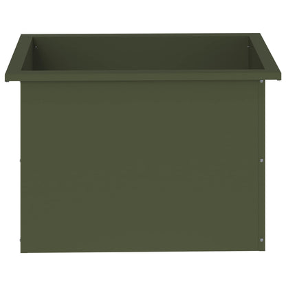 Garden Planter with LED 2 pcs Olive Green 40 x 60 x 40 cm Steel
