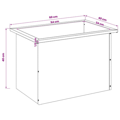 Garden Planter with LED 2 pcs Olive Green 40 x 60 x 40 cm Steel