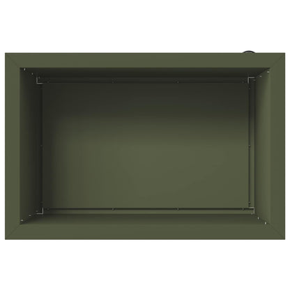 Garden Planter with LED 2 pcs Olive Green 40 x 60 x 40 cm Steel