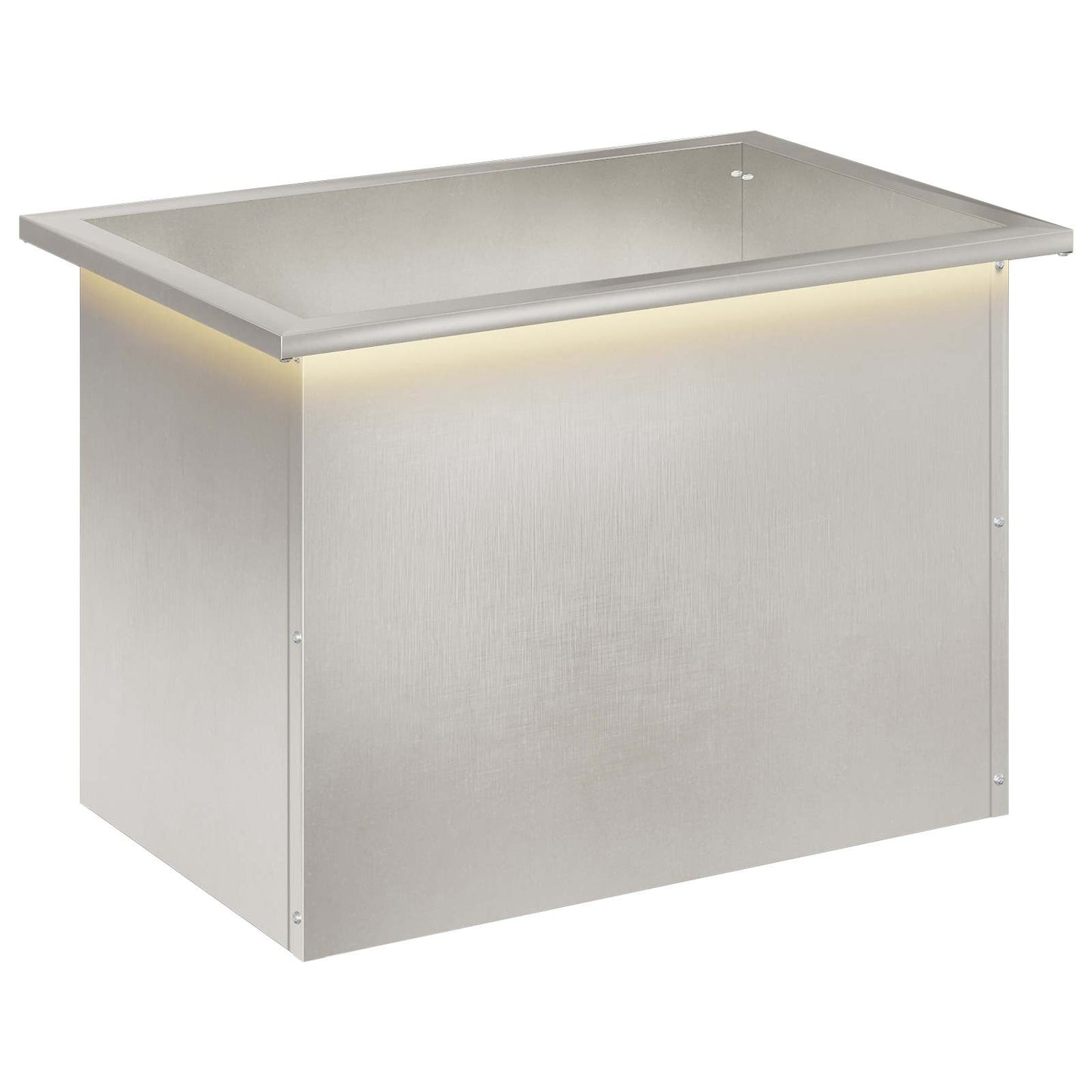 Garden Planter with LED Silver 40 x 60 x 40 cm Stainless Steel