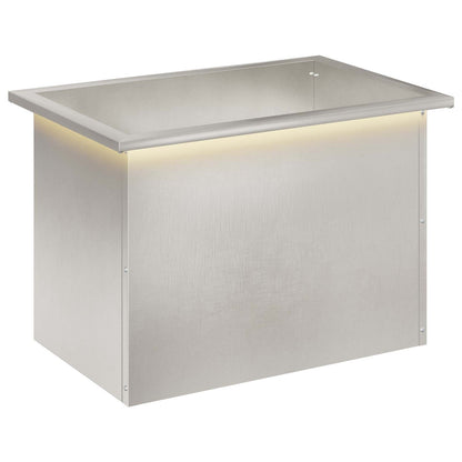 Garden Planter with LED Silver 40 x 60 x 40 cm Stainless Steel