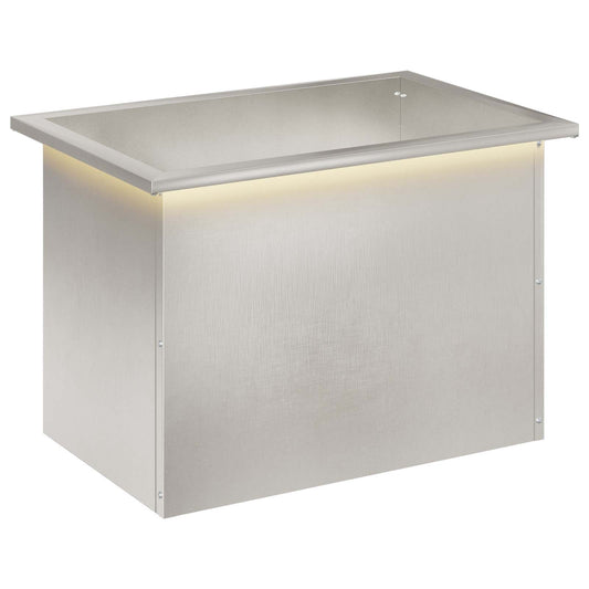 Garden Planter with LED Silver 40 x 60 x 40 cm Stainless Steel