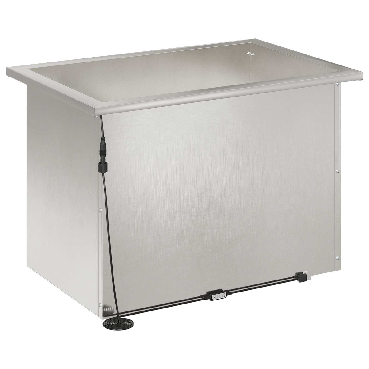 Garden Planter with LED Silver 40 x 60 x 40 cm Stainless Steel