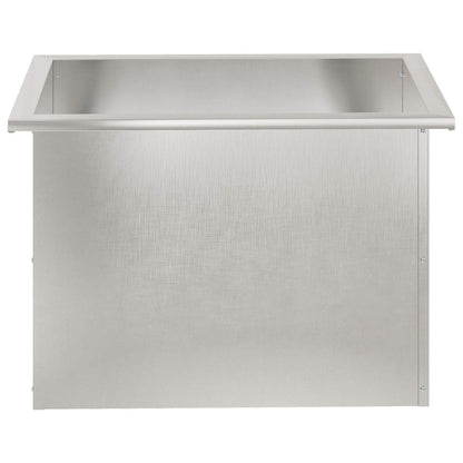 Garden Planter with LED Silver 40 x 60 x 40 cm Stainless Steel