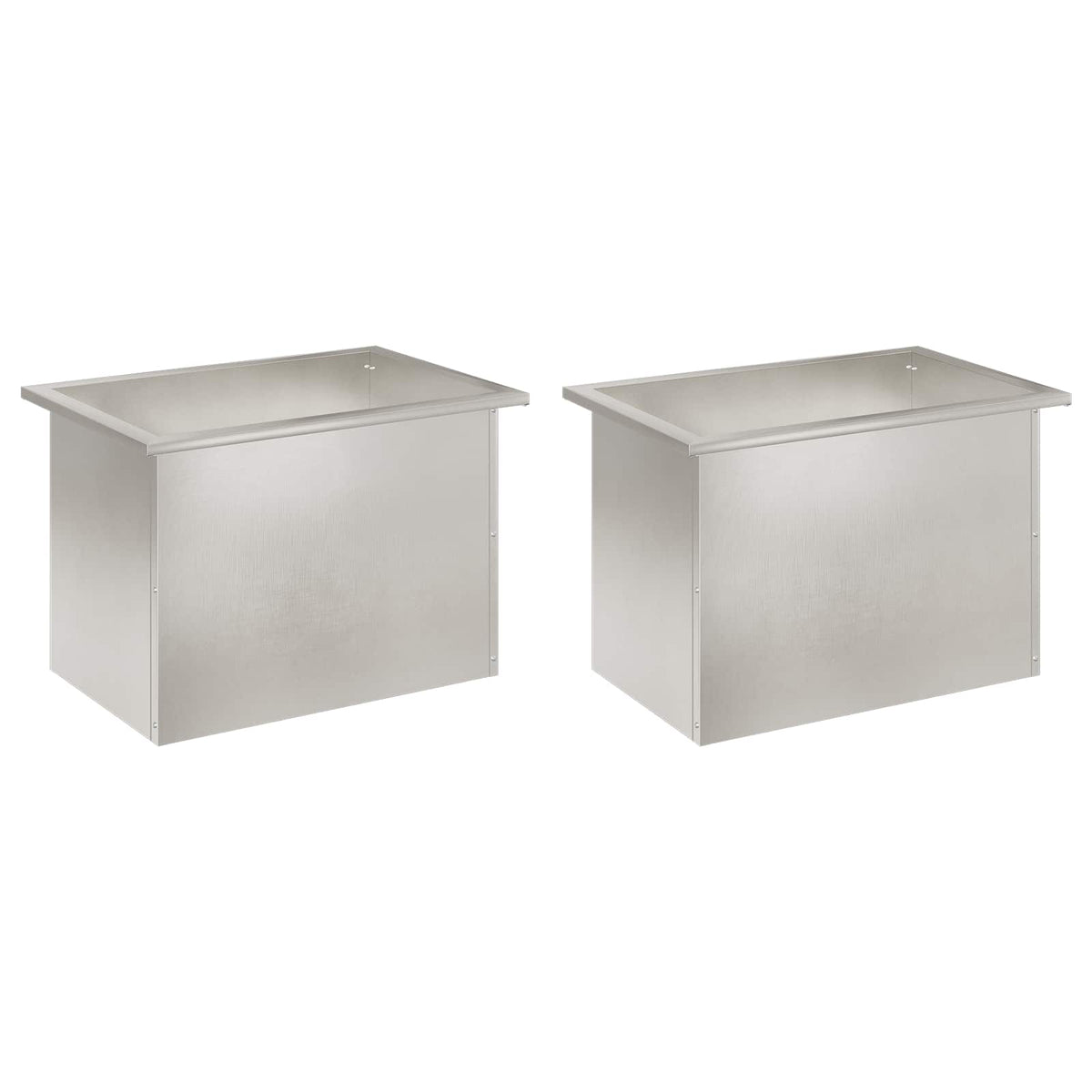Garden Planter with LED 2 pcs Silver 40 x 60 x 40 cm