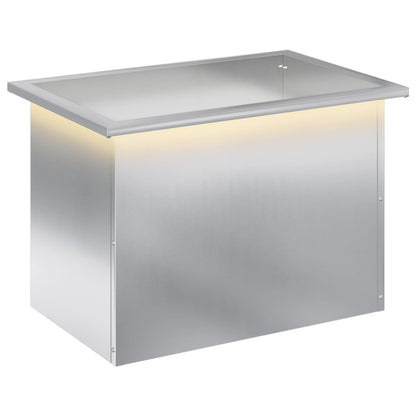 Garden Planter with LED Silver 40 x 60 x 40 cm Galvanised Steel