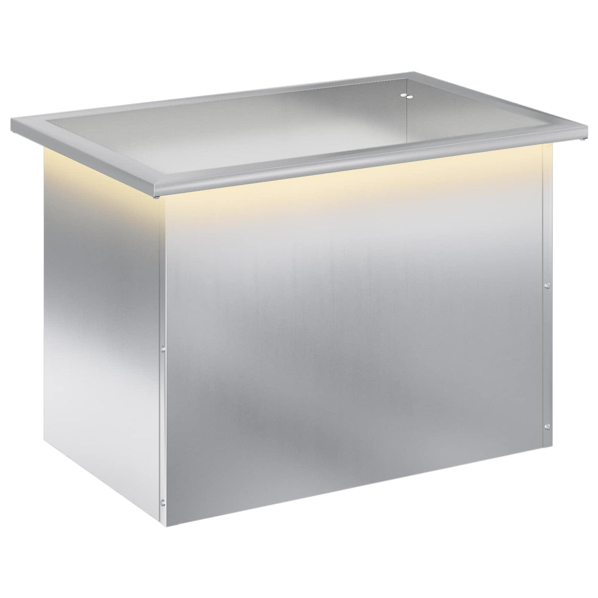 Garden Planter with LED Silver 40 x 60 x 40 cm Galvanised Steel