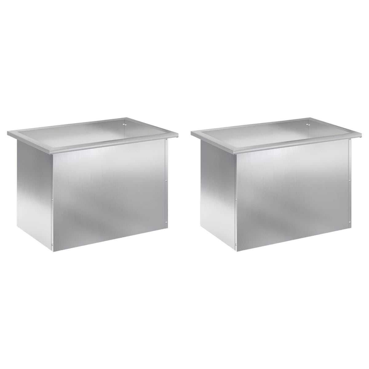 Garden Planter with LED 2 pcs Silver 40 x 60 x 40 cm