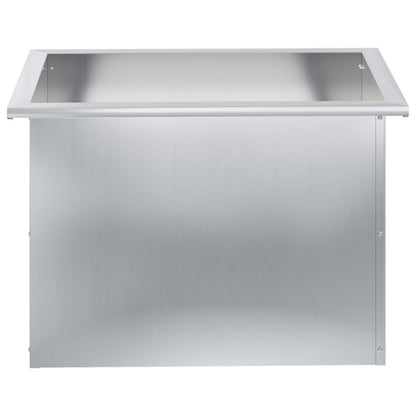 Garden Planter with LED 2 pcs Silver 40 x 60 x 40 cm