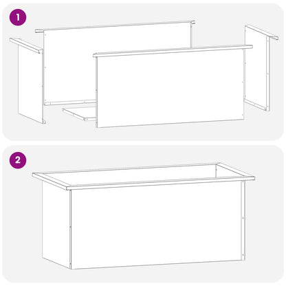 Garden Planter with LED Black 40 x 80 x 40 cm Steel
