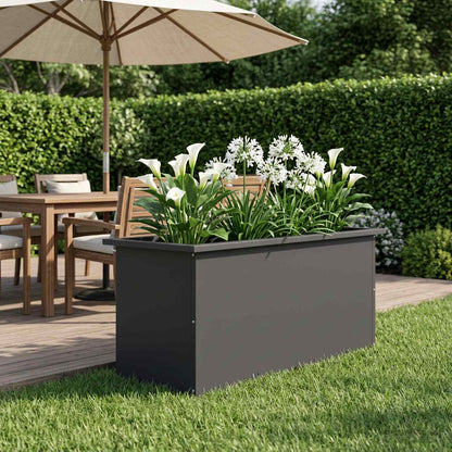 Garden Planter with LED Black 40 x 80 x 40 cm Steel