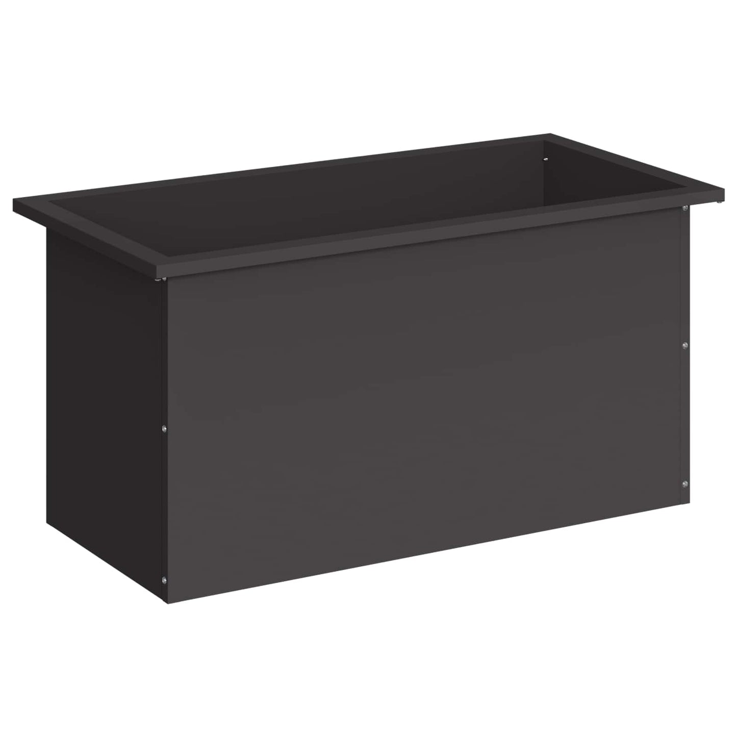Garden Planter with LED Black 40 x 80 x 40 cm Steel