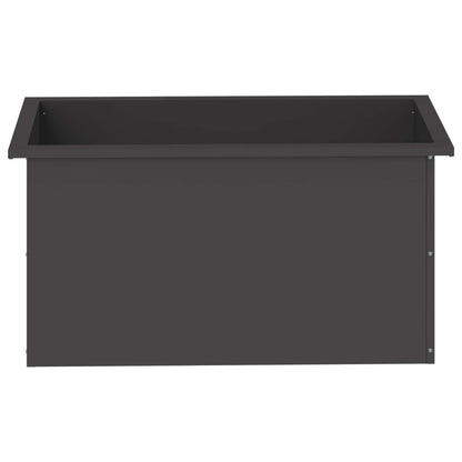 Garden Planter with LED 2 pcs Black 40 x 80 x 40 cm Steel