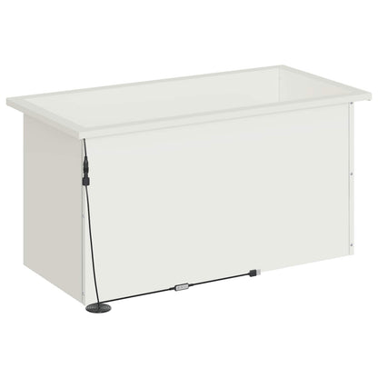 Garden Planter with LED 2 pcs White 40 x 80 x 40 cm Steel