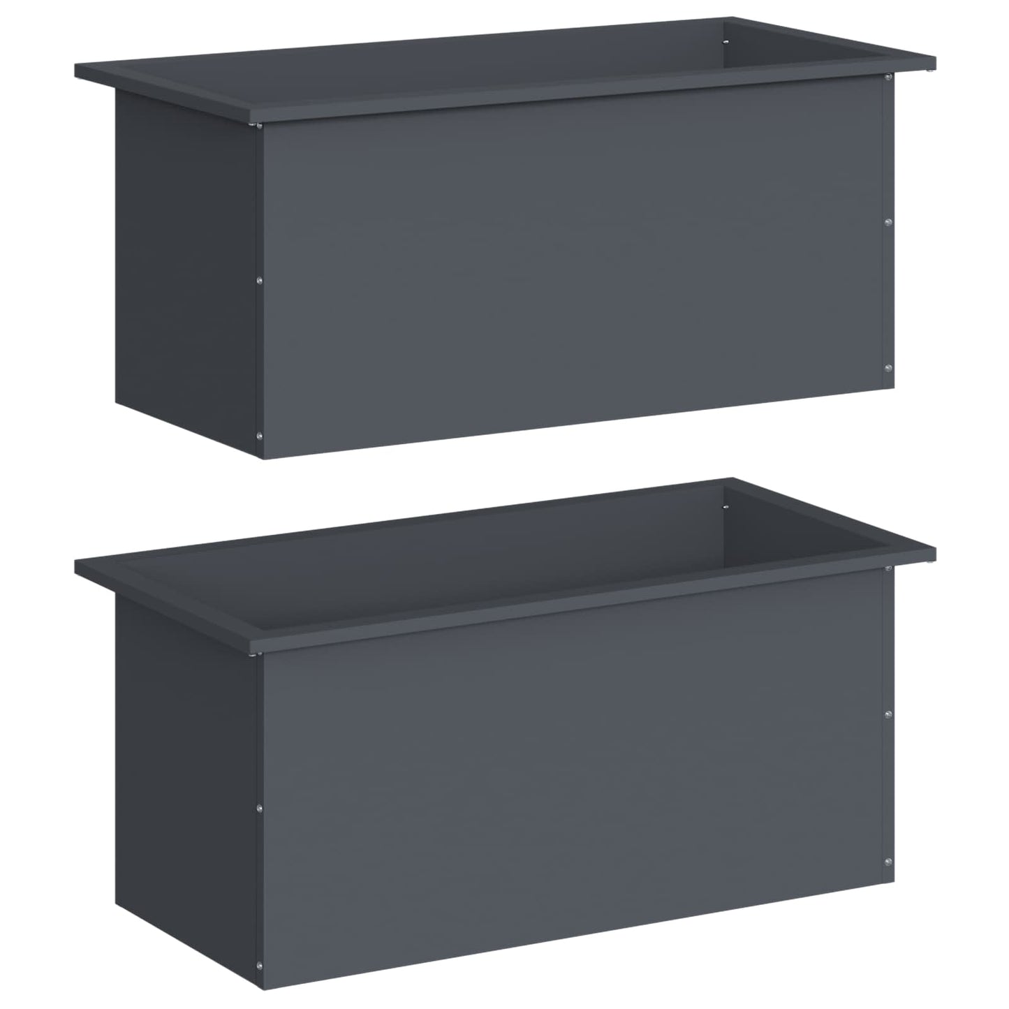 Garden Planter with LED 2 pcs Antracite 40 x 80 x 40 cm Steel