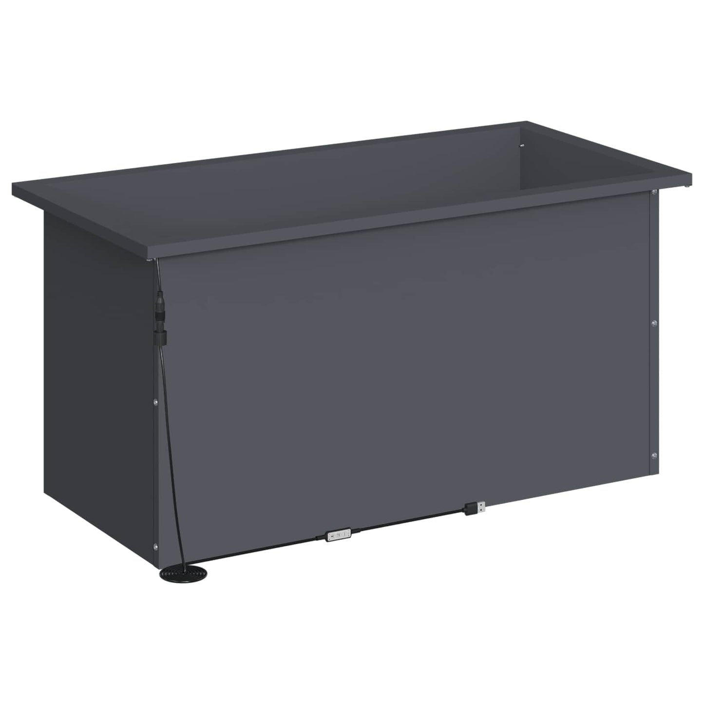 Garden Planter with LED 2 pcs Antracite 40 x 80 x 40 cm Steel