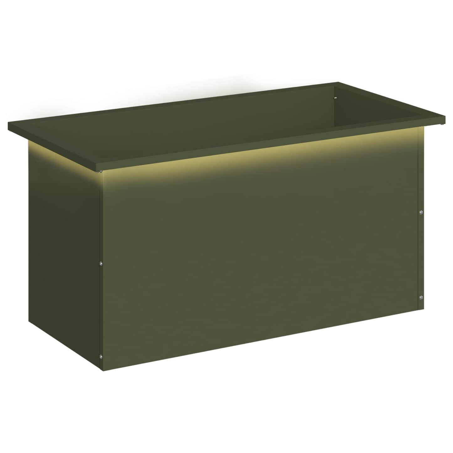 Garden Planter with LED Olive Green 40 x 80 x 40 cm Steel