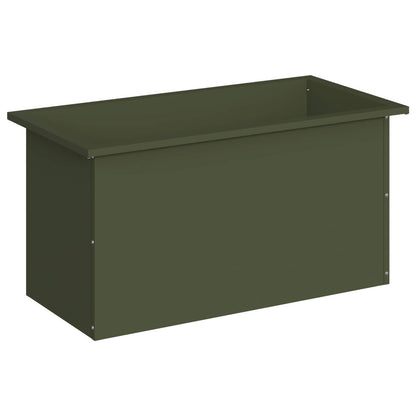 Garden Planter with LED Olive Green 40 x 80 x 40 cm Steel