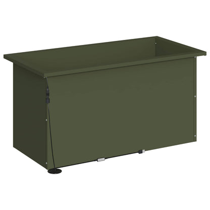 Garden Planter with LED Olive Green 40 x 80 x 40 cm Steel