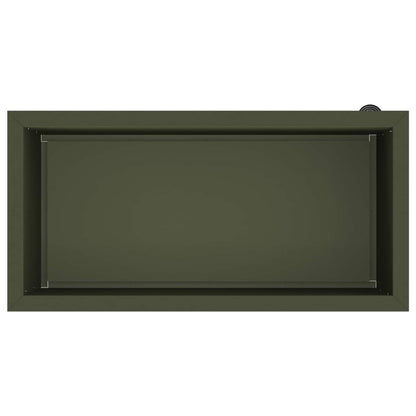 Garden Planter with LED Olive Green 40 x 80 x 40 cm Steel