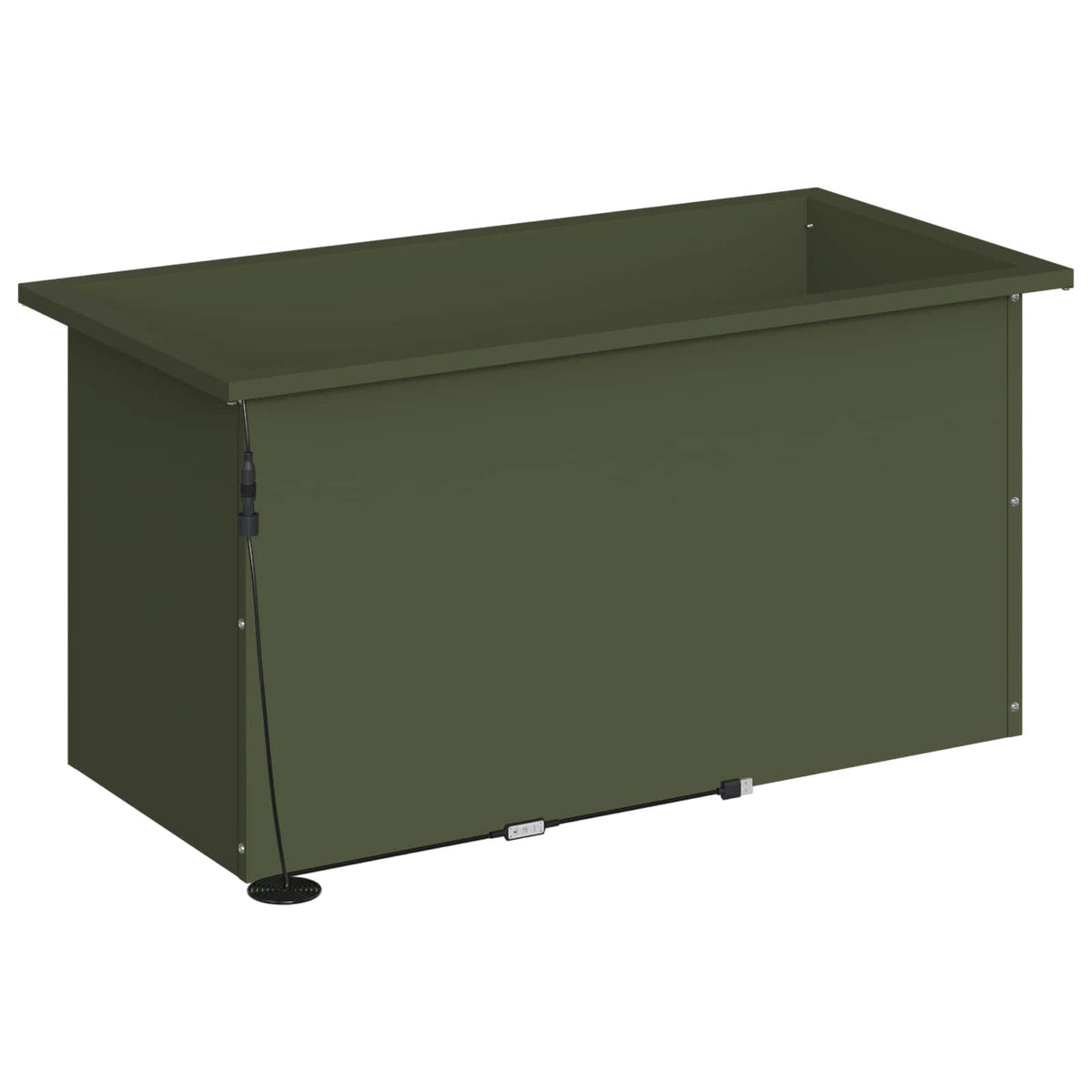 Garden Planter with LED 2 pcs Olive Green 40 x 80 x 40 cm Steel