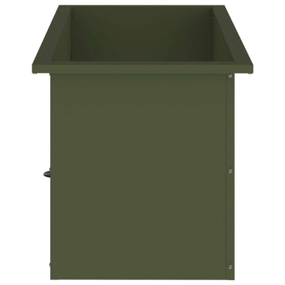Garden Planter with LED 2 pcs Olive Green 40 x 80 x 40 cm Steel
