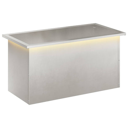 Garden Planter with LED Silver 40 x 80 x 40 cm Stainless Steel