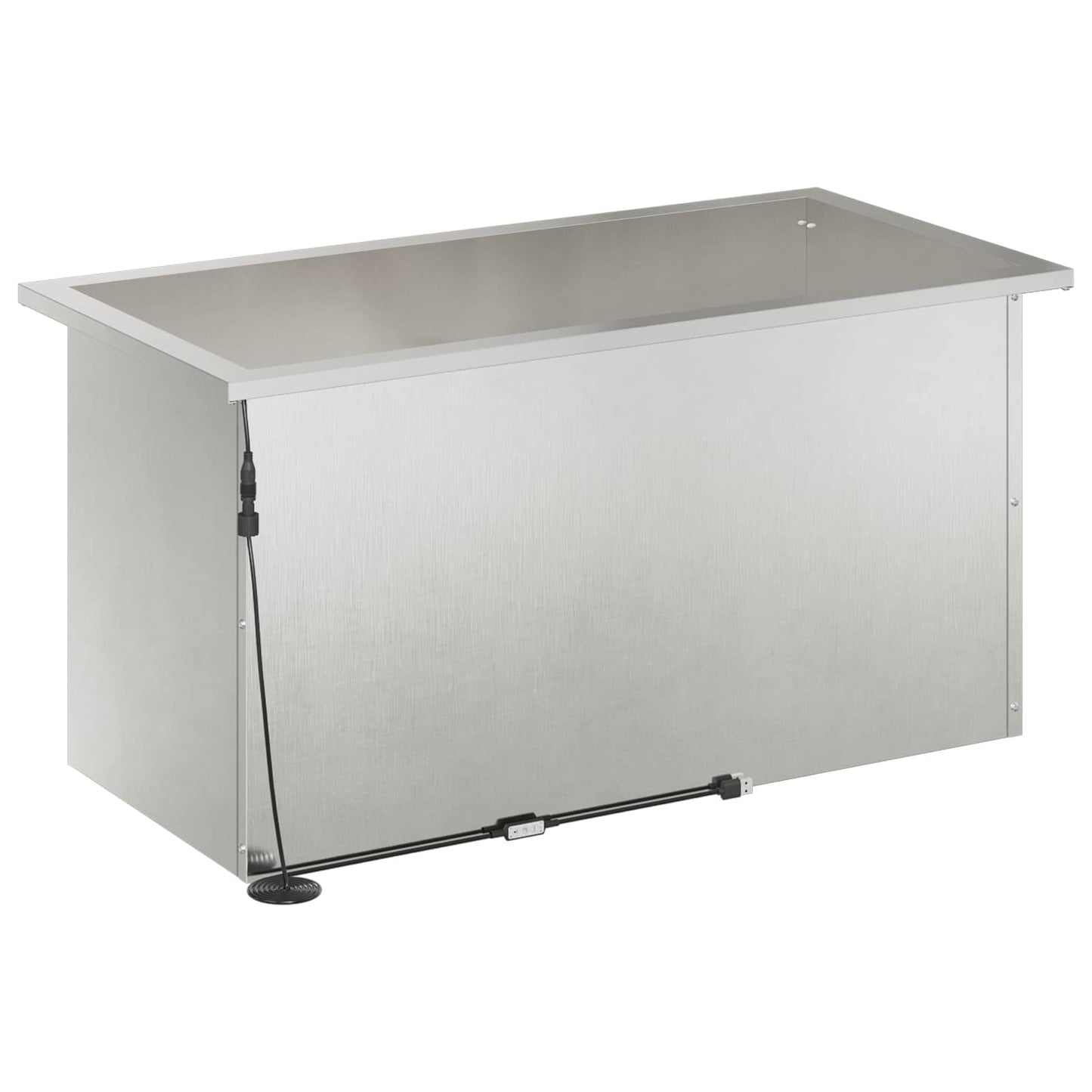 Garden Planter with LED Silver 40 x 80 x 40 cm Stainless Steel