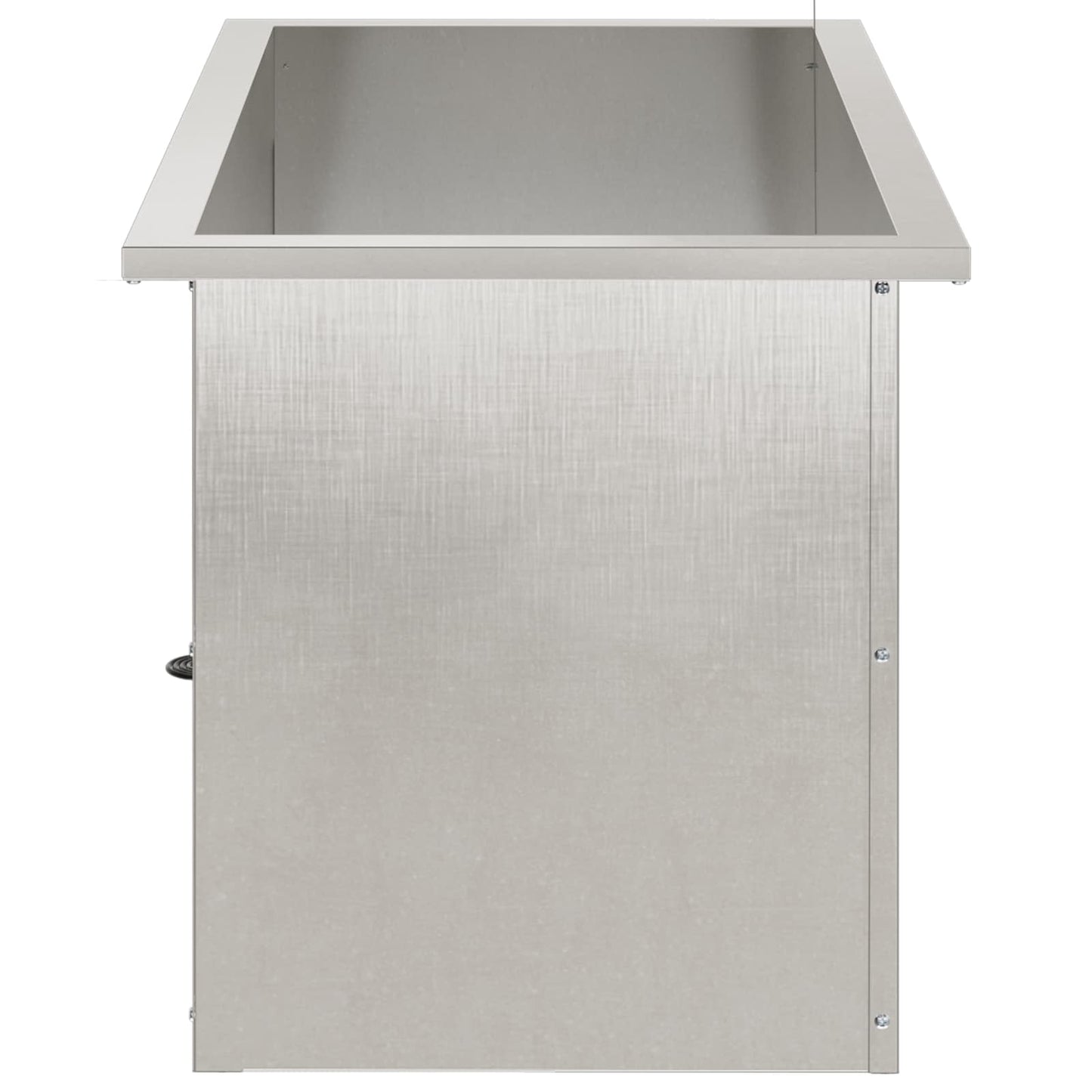 Garden Planter with LED Silver 40 x 80 x 40 cm Stainless Steel