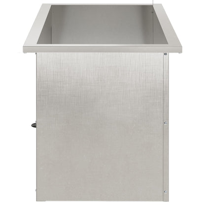 Garden Planter with LED Silver 40 x 80 x 40 cm Stainless Steel