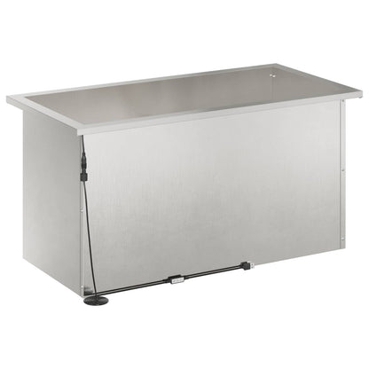 Garden Planter with LED 2 pcs Silver 40 x 80 x 40 cm