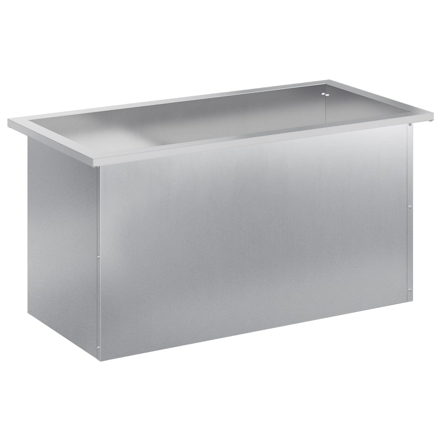 Garden Planter with LED Silver 40 x 80 x 40 cm Galvanised Steel