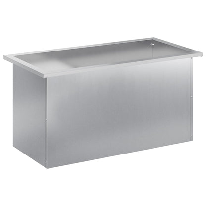 Garden Planter with LED Silver 40 x 80 x 40 cm Galvanised Steel