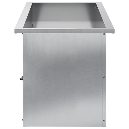 Garden Planter with LED Silver 40 x 80 x 40 cm Galvanised Steel