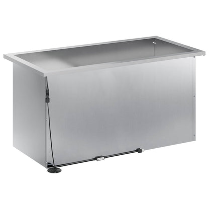 Garden Planter with LED 2 pcs Silver 40 x 80 x 40 cm