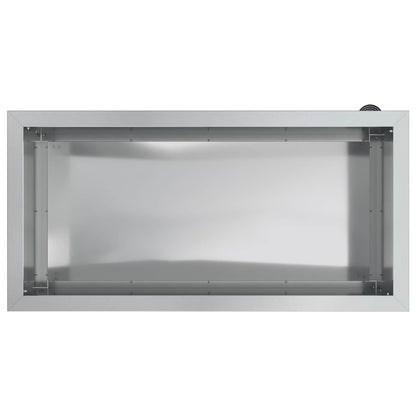 Garden Planter with LED 2 pcs Silver 40 x 80 x 40 cm