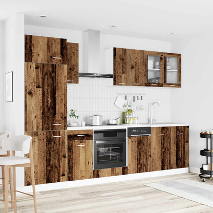Kitchen Unit Lyon 8 pcs Old Wood Engineered Wood