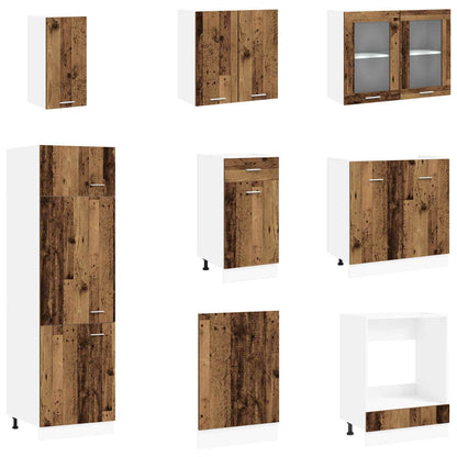 Kitchen Unit Lyon 8 pcs Old Wood Engineered Wood