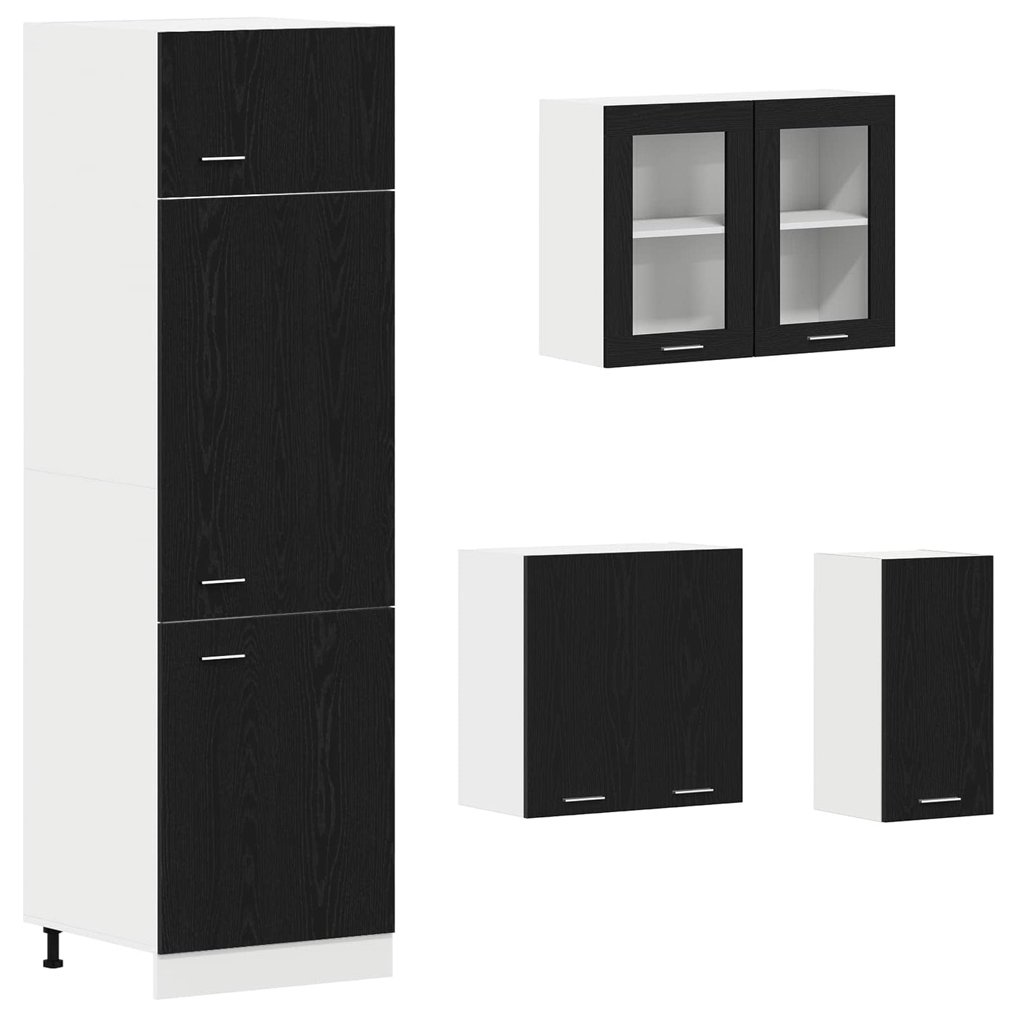 Kitchen Unit Lyon 8 pcs Black Oak Engineered Wood