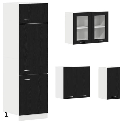 Kitchen Unit Lyon 8 pcs Black Oak Engineered Wood