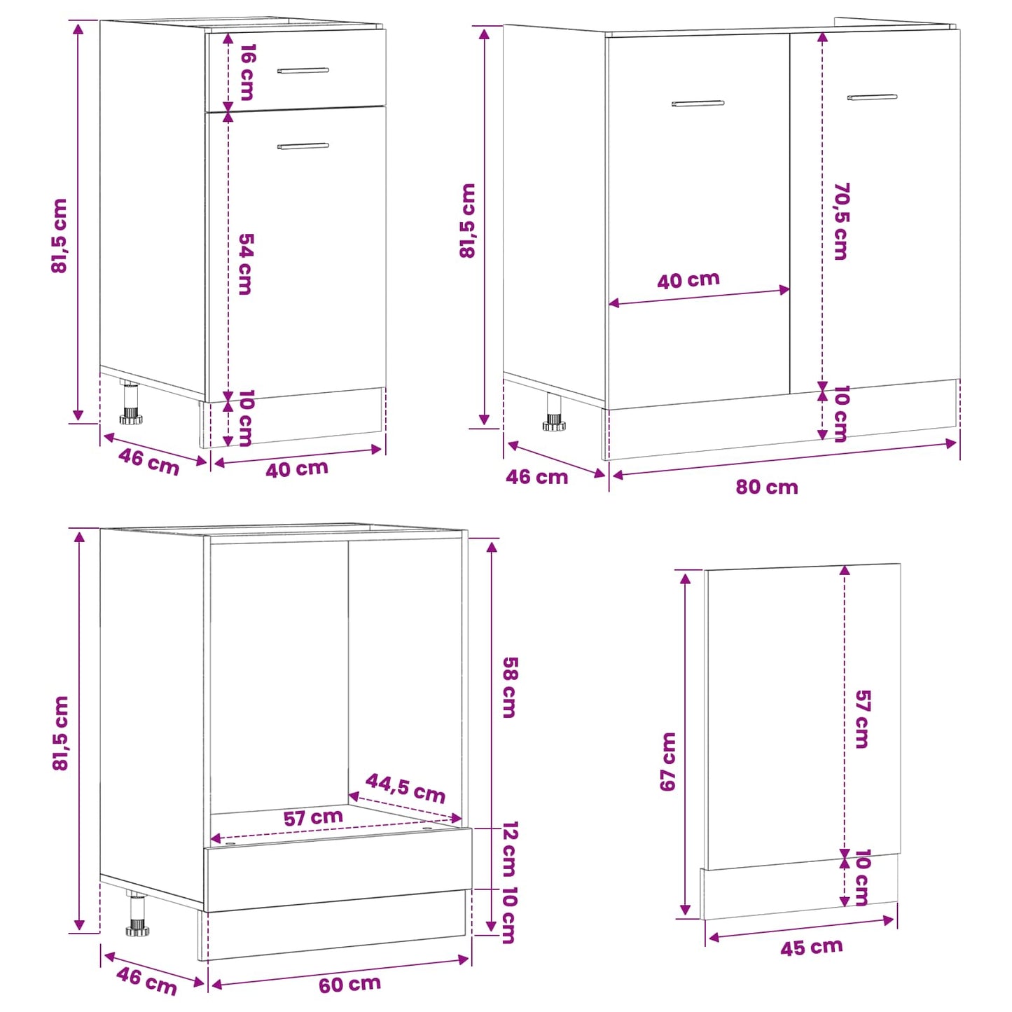 Kitchen Unit Lyon 8 pcs Black Oak Engineered Wood