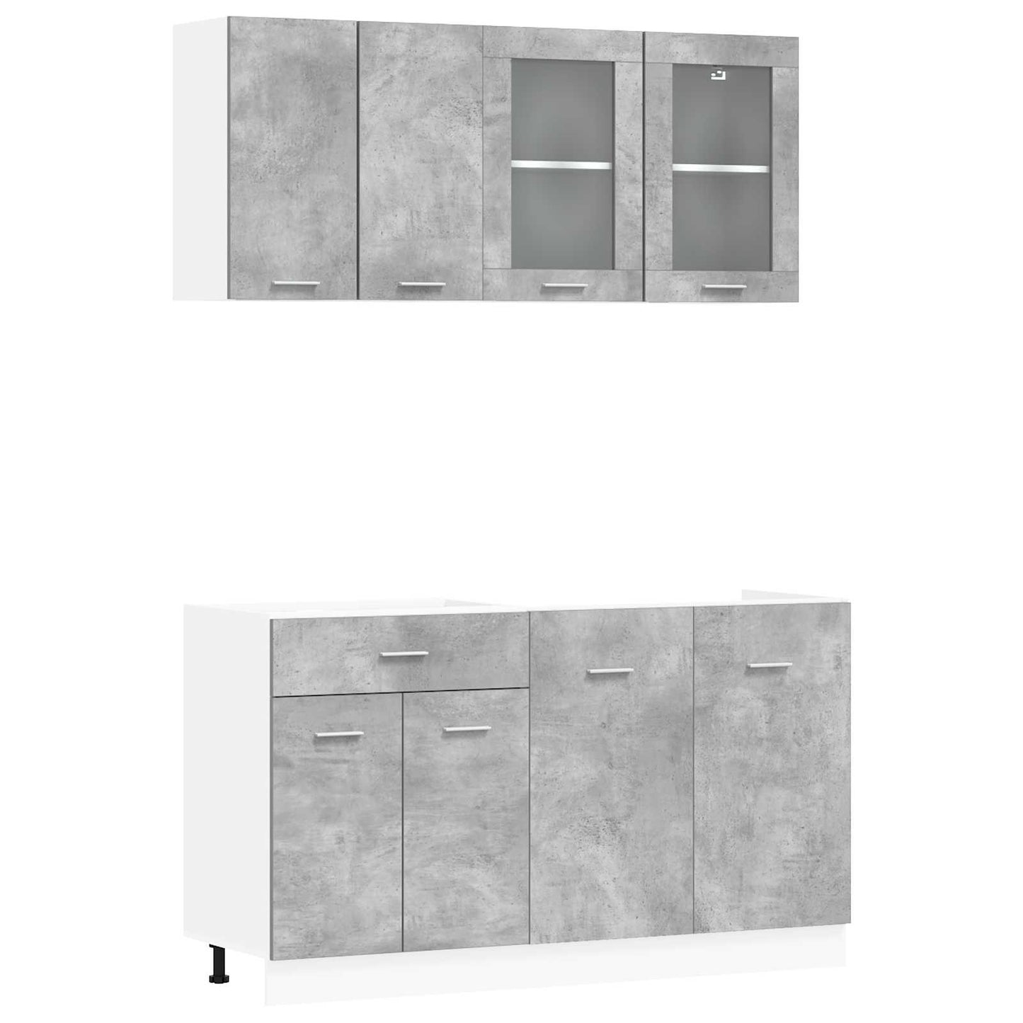 Kitchen Unit Lyon 4 pcs Concrete Grey Engineered Wood