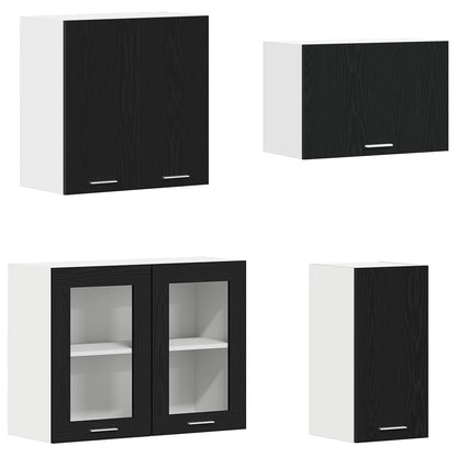 Kitchen Unit Lyon 8 pcs Black Oak Engineered Wood