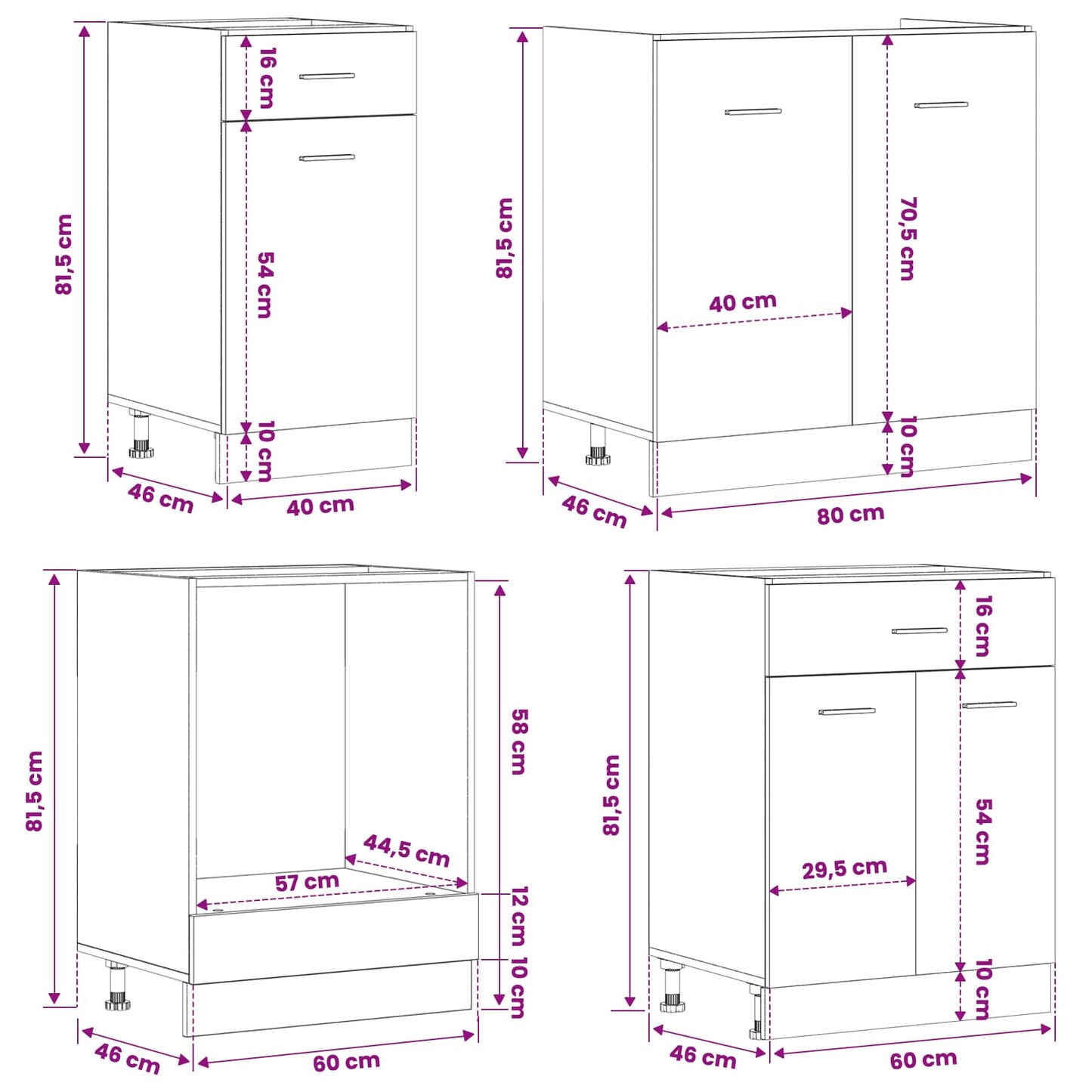 Kitchen Unit Lyon 8 pcs Black Oak Engineered Wood